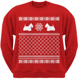 Scottish Terrier Ugly Christmas Sweater Dark Green Crew Neck Sweatshirt
