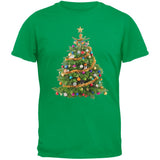Cats In Christmas Tree Black Adult T-Shirt