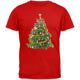 Cats In Christmas Tree Black Adult T-Shirt