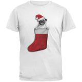 Christmas Stocking Pug Black Youth T-Shirt