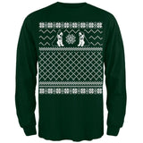 Saint Bernard Ugly Christmas Sweater Green Adult Long Sleeve T-Shirt