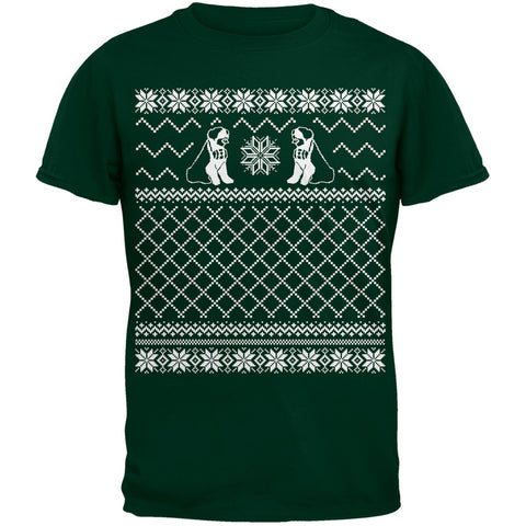 Saint Bernard Ugly Christmas Sweater Green T-Shirt