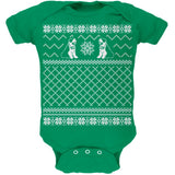 Saint Bernard Ugly Christmas Sweater Green Soft Baby One Piece