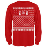 Saint Bernard Ugly Christmas Sweater Green Adult Long Sleeve T-Shirt