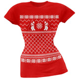 Saint Bernard Ugly Christmas Sweater Green Soft Juniors T-Shirt