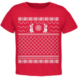 Saint Bernard Ugly Christmas Sweater Green Toddler T-Shirt