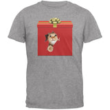 Christmas Present Cat Black T-Shirt