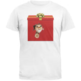 Christmas Present Cat Black T-Shirt