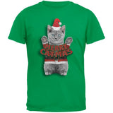 Merry Catmas Santa Christmas Cat Black T-Shirt