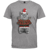 Merry Catmas Santa Christmas Cat Black T-Shirt