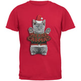 Merry Catmas Santa Christmas Cat Black Youth T-Shirt