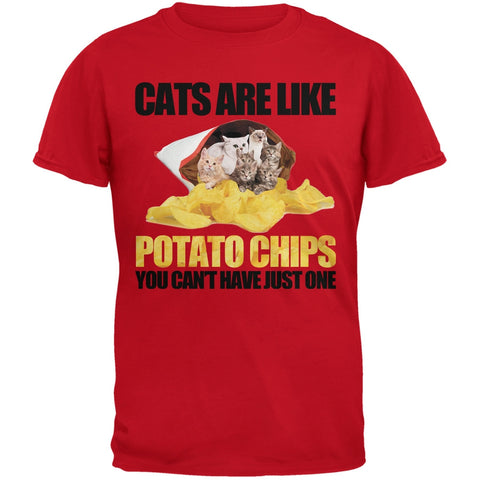 Cats Are Like Potato Chips Red T-Shirt