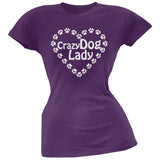 Crazy Dog Lady Paw Heart Pink Soft Juniors T-Shirt
