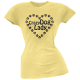 Crazy Dog Lady Paw Heart Pink Soft Juniors T-Shirt