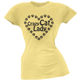 Crazy Cat Lady Paw Heart Pink Soft Juniors T-Shirt