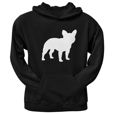 French Bulldog Silhouette Black Adult Hoodie