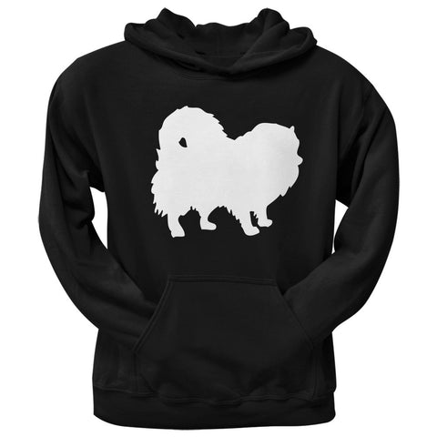 Pomeranian Silhouette Black Adult Hoodie