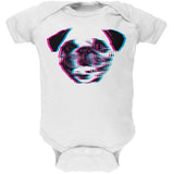 3D Pug Face Black Baby One Piece