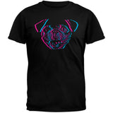 3D Pug Face Black Adult T-Shirt