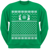 Saint Bernard Ugly Christmas Sweater Dark Green Crew Neck Sweatshirt