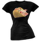 Taco Pig Red Juniors T-Shirt