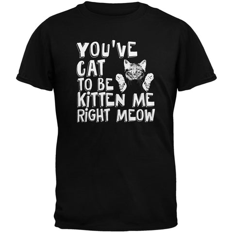 You've Cat To Be Kitten Me Right Meow Black Adult T-Shirt