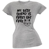 My Best Friend Is Every Cat Ever Pink Soft Juniors T-Shirt