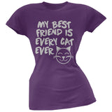My Best Friend Is Every Cat Ever Pink Soft Juniors T-Shirt