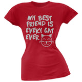 My Best Friend Is Every Cat Ever Pink Soft Juniors T-Shirt