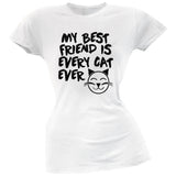 My Best Friend Is Every Cat Ever Pink Soft Juniors T-Shirt