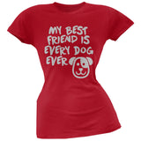 My Best Friend Is Every Dog Ever Pink Soft Juniors T-Shirt