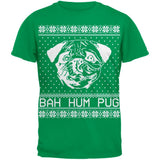 Bah Hum Pug Ugly Christmas Sweater Black Adult T-Shirt
