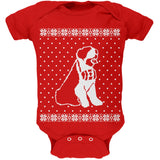 Big Saint Bernard Ugly Christmas Sweater Black Soft Baby One Piece