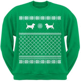 Basset Hound Black Adult Ugly Christmas Sweater Crew Neck Sweatshirt