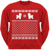 Bichon Frise Black Adult Ugly Christmas Sweater Crew Neck Sweatshirt