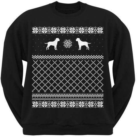 Bull Mastiff Black Adult Ugly Christmas Sweater Crew Neck Sweatshirt