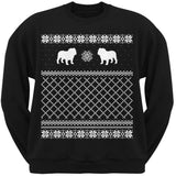 Bulldog Black Adult Ugly Christmas Sweater Crew Neck Sweatshirt