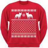 French Bulldog Black Adult Ugly Christmas Sweater Crew Neck Sweatshirt