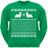 Maltese Black Adult Ugly Christmas Sweater Crew Neck Sweatshirt
