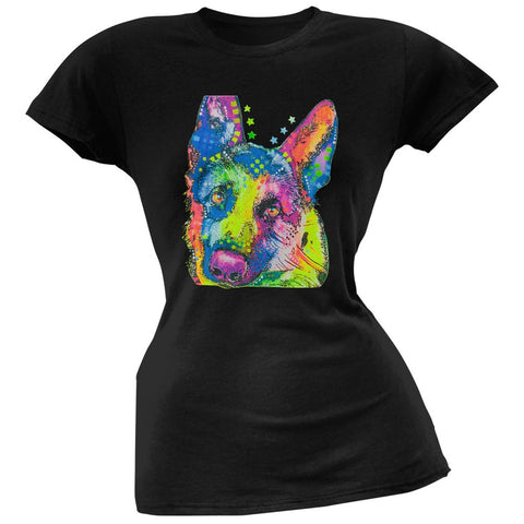 German Shepherd Neon Black Light Juniors T-Shirt
