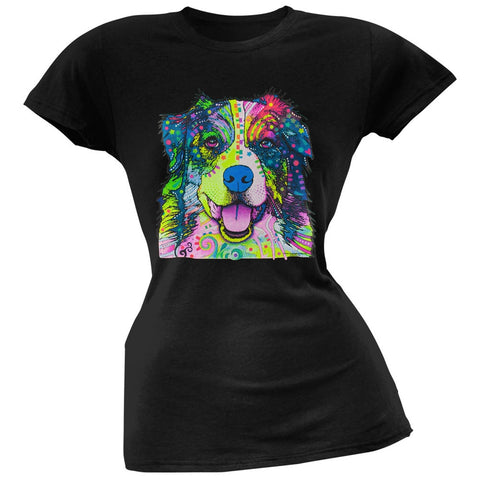 Australian Shepherd Neon Black Light Juniors T-Shirt