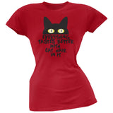 Everything Tastes Better With Cat Hair In It  Blue Soft Juniors T-Shirt