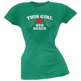 This Girl Loves Her Boxer Black Soft Juniors T-Shirt