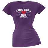This Girl Loves Her Boxer Black Soft Juniors T-Shirt