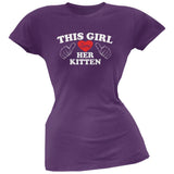This Girl Loves Her Kitten Black Soft Juniors T-Shirt