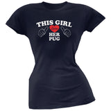 This Girl Loves Her Pug Black Soft Juniors T-Shirt