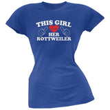 This Girl Loves Her Rottweiler Black Soft Juniors T-Shirt