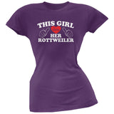 This Girl Loves Her Rottweiler Black Soft Juniors T-Shirt
