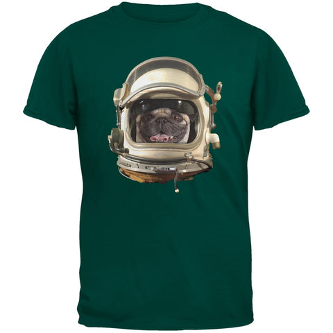Astronaut Pug Dark Green Youth T-Shirt