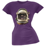 Astronaut Pug Black Soft Juniors T-Shirt